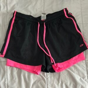 Champion girls Black and Pink Athletic Shorts